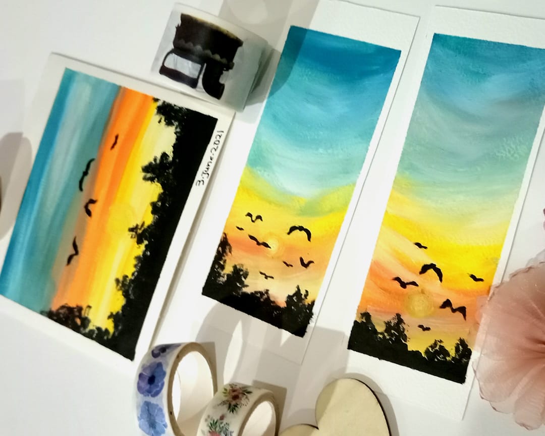 Sunset BookMark Paintings (1PC)