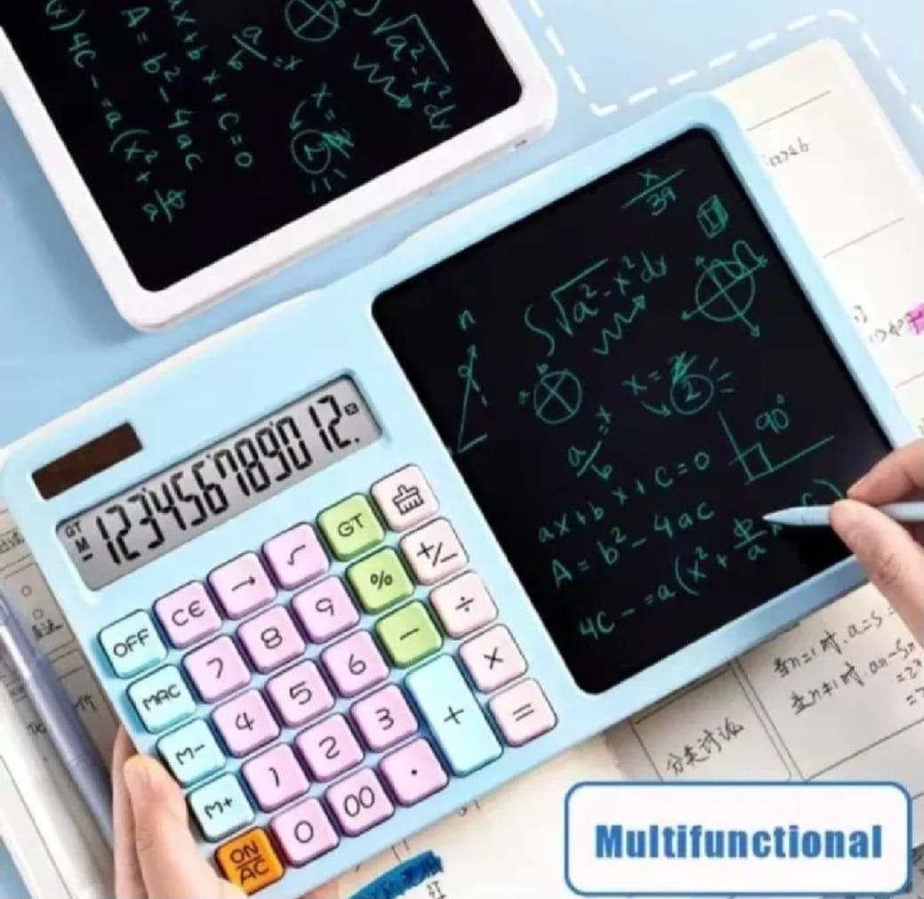 2 In 1 Calculator With Writing Tablet – New Arrival, 1 Pc
