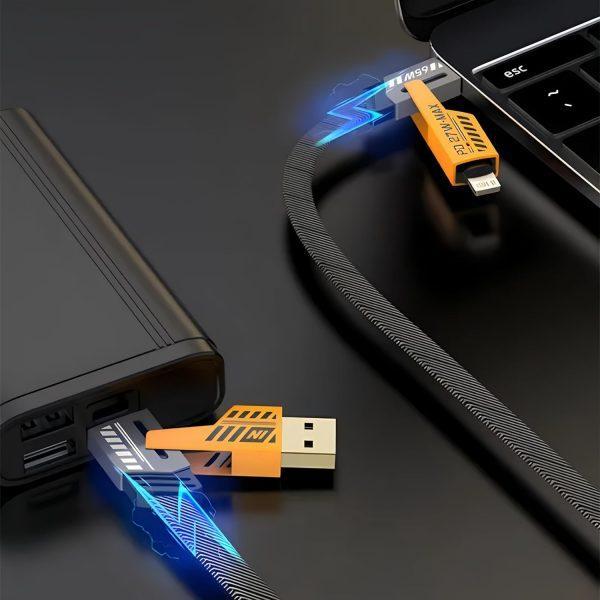 4 in 1 Charging Cable - 65 Watts - Multicolor Magic for Your Devices