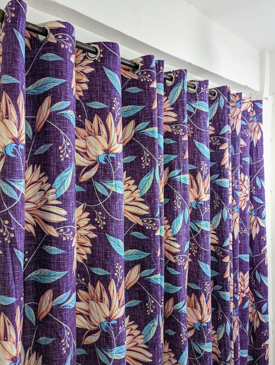 1 Pc Cotton Printed Curtains