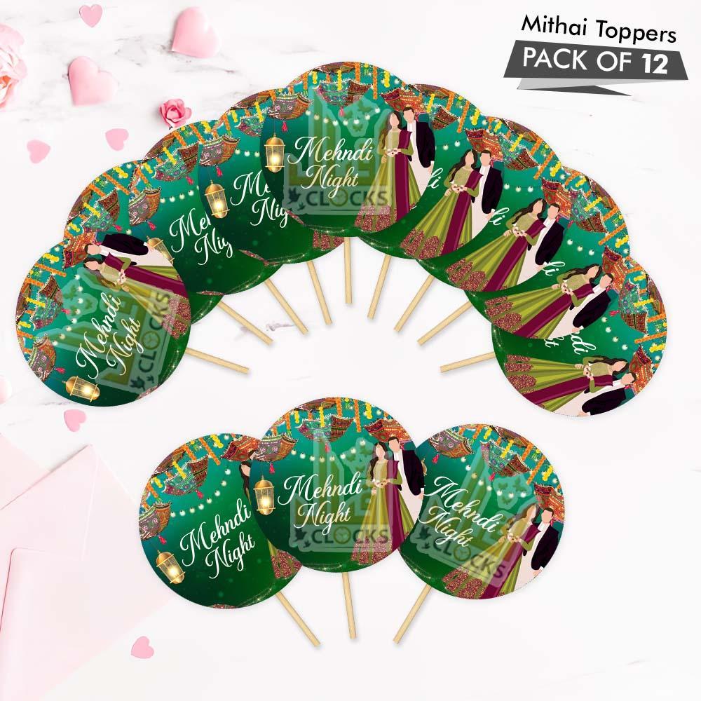 Mehndi ki Raat Mithai Toppers, Pack of 12