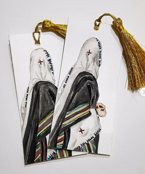 Baloch Girl Hand Painted Bookmark