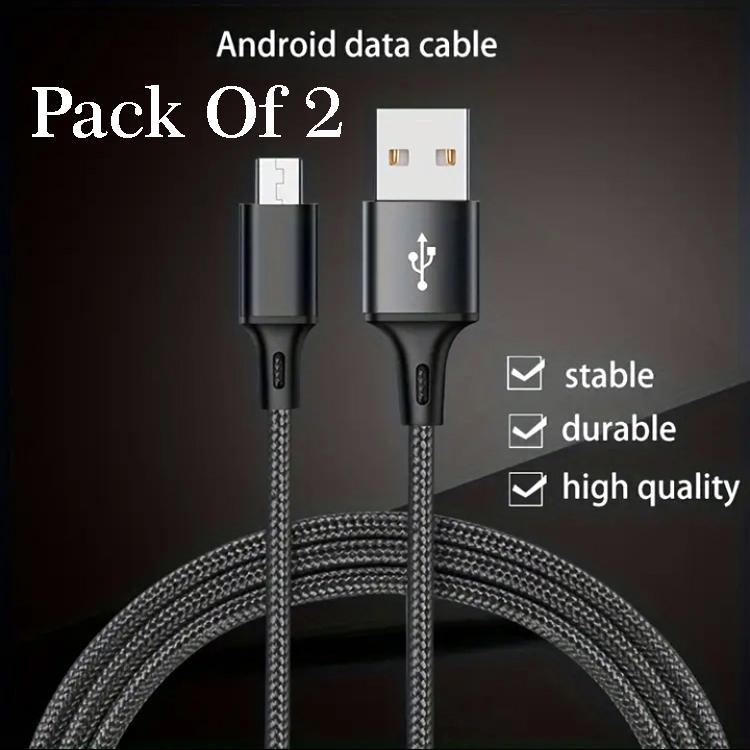 Multicolor Copper Core Charging Cable - Pack of 2