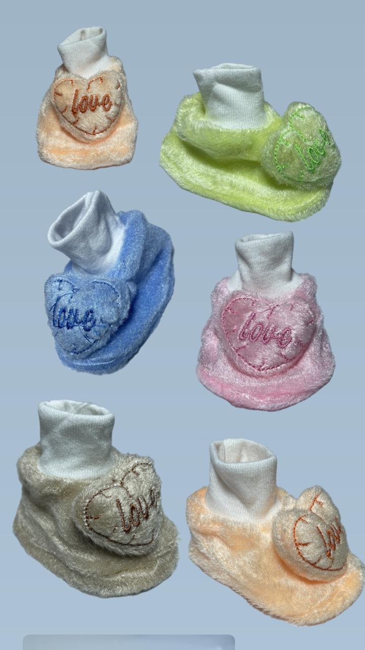 Baby Fleece Booties Pair, Pack Of 6