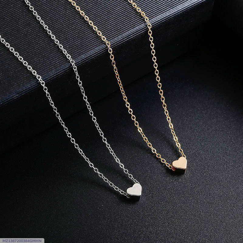 Love Heart Design Gold Plated Artificial Stones Pendant